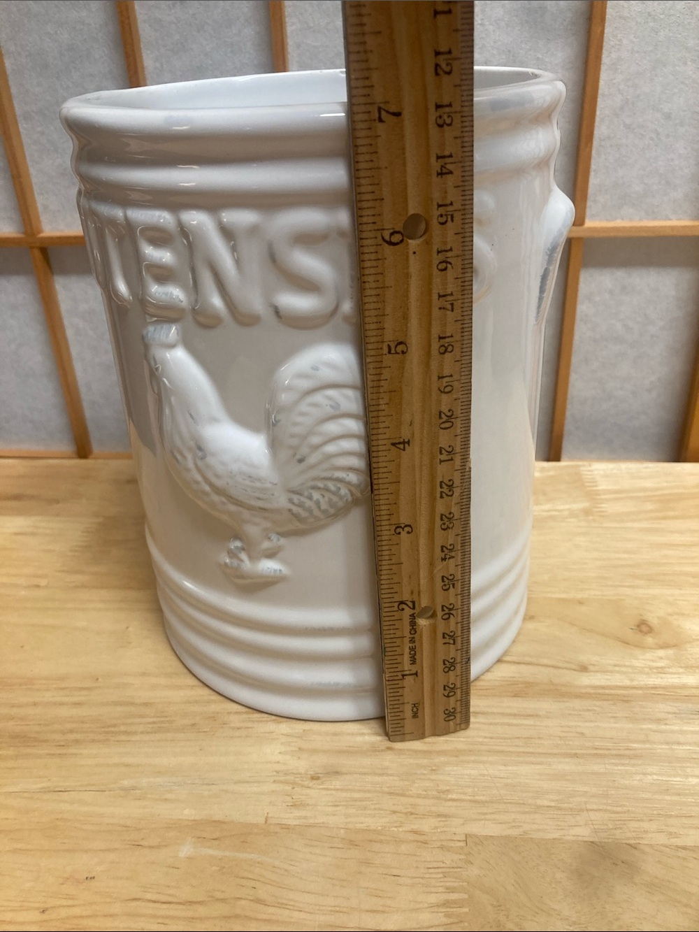 Vintage Rooster Collection Farmhouse Ceramic Utensil Holder Crock - Picture 10 of 10